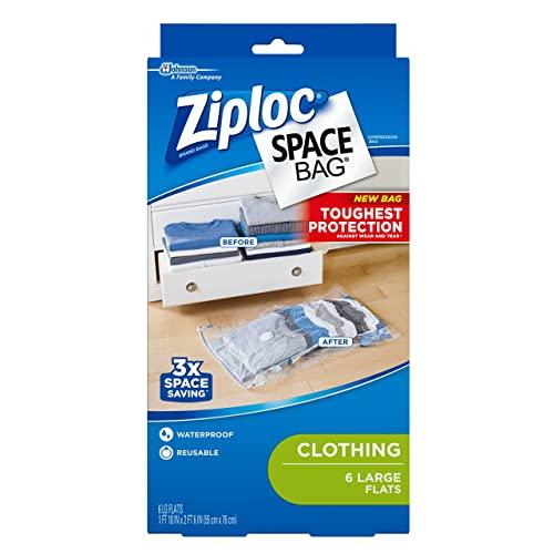 Ziploc Space, Large Flat, 6 ct Storage Bag, 6 Piece