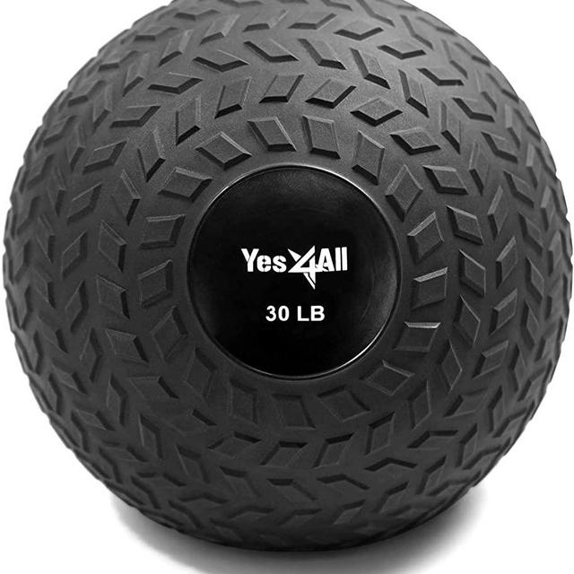 Yes4All Slam Balls (Black, Blue, Teal, Orange & Glossy) 10-40lbs for Strength and Crossfit Workout – Slam Medicine Ball