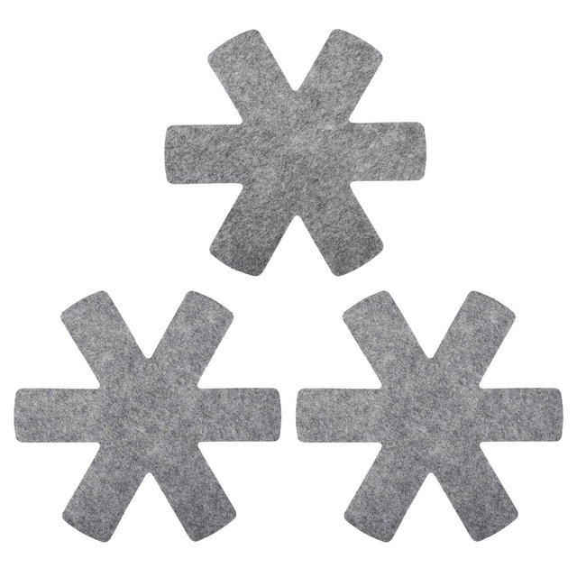 Unique Bargains Polyester Felt Kitchen Textiles Plate Pot and Pan Protectors Gray 10/14/15" 3 Pcs