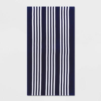 Basics Awning Stripe Beach Towel Navy - Sun Squad™