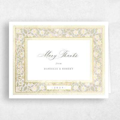 White Wedding Thank You - Eudora Landscape Foil