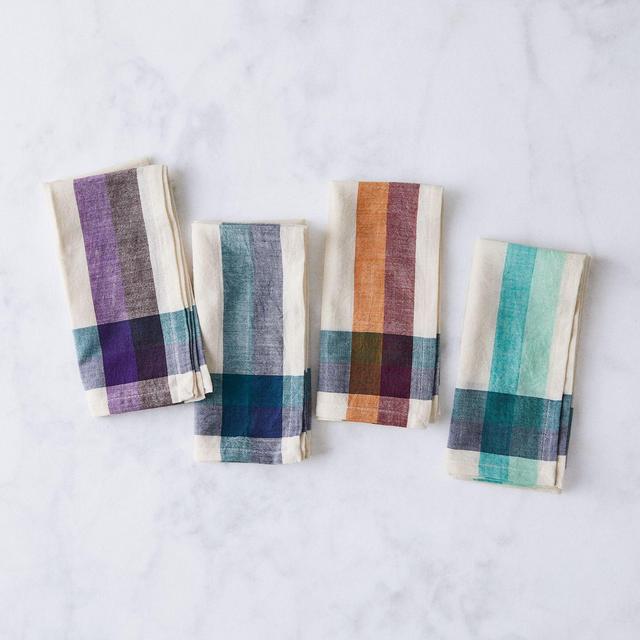 Handwoven Cotton Check Stripe Napkin (Set of 4)