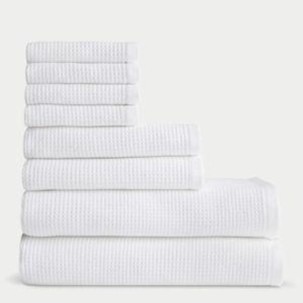Waffle Bath Towel Set - White