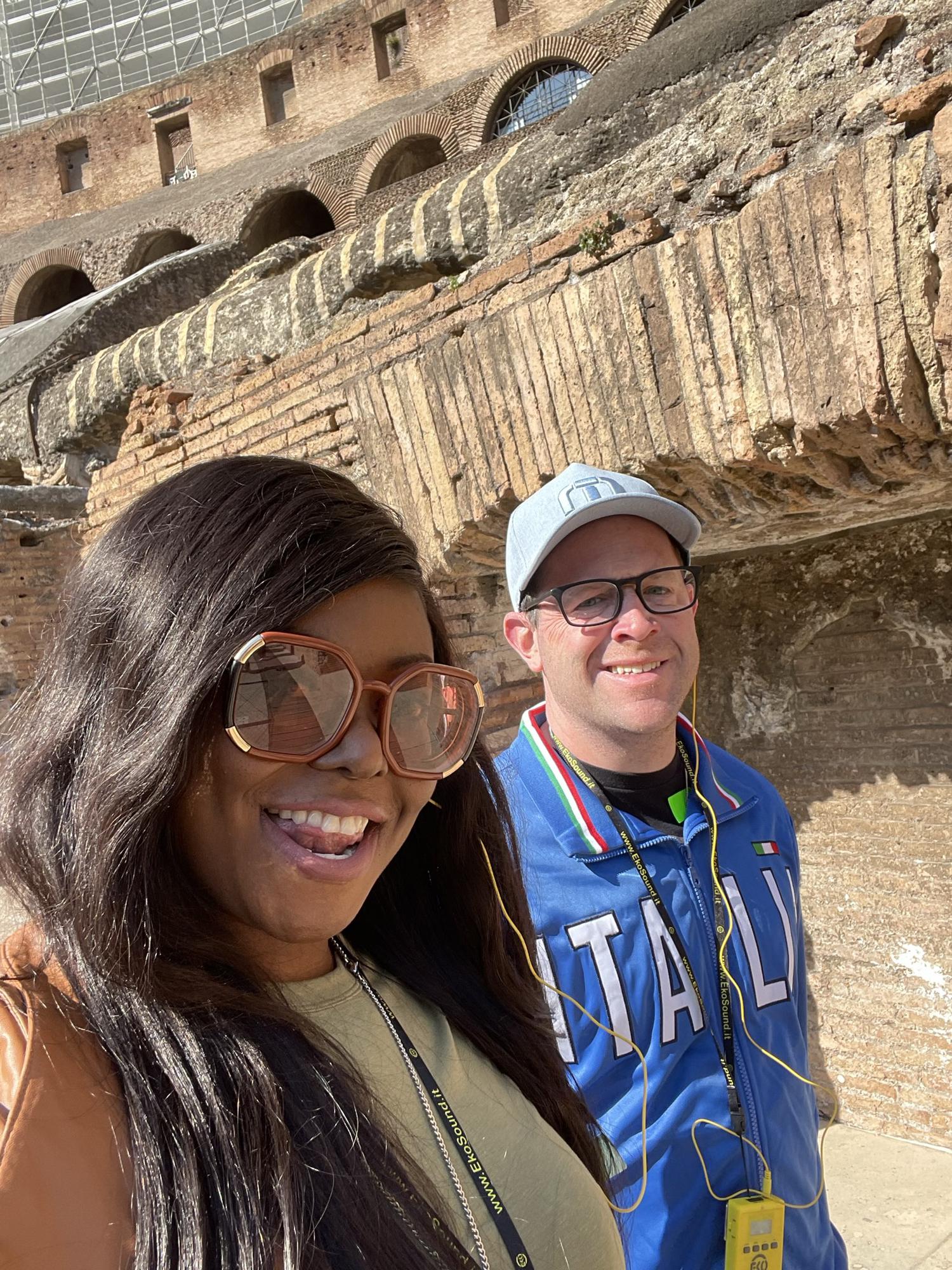 At one of the 7 wonders of the world; The Colosseum in Rome, Italy