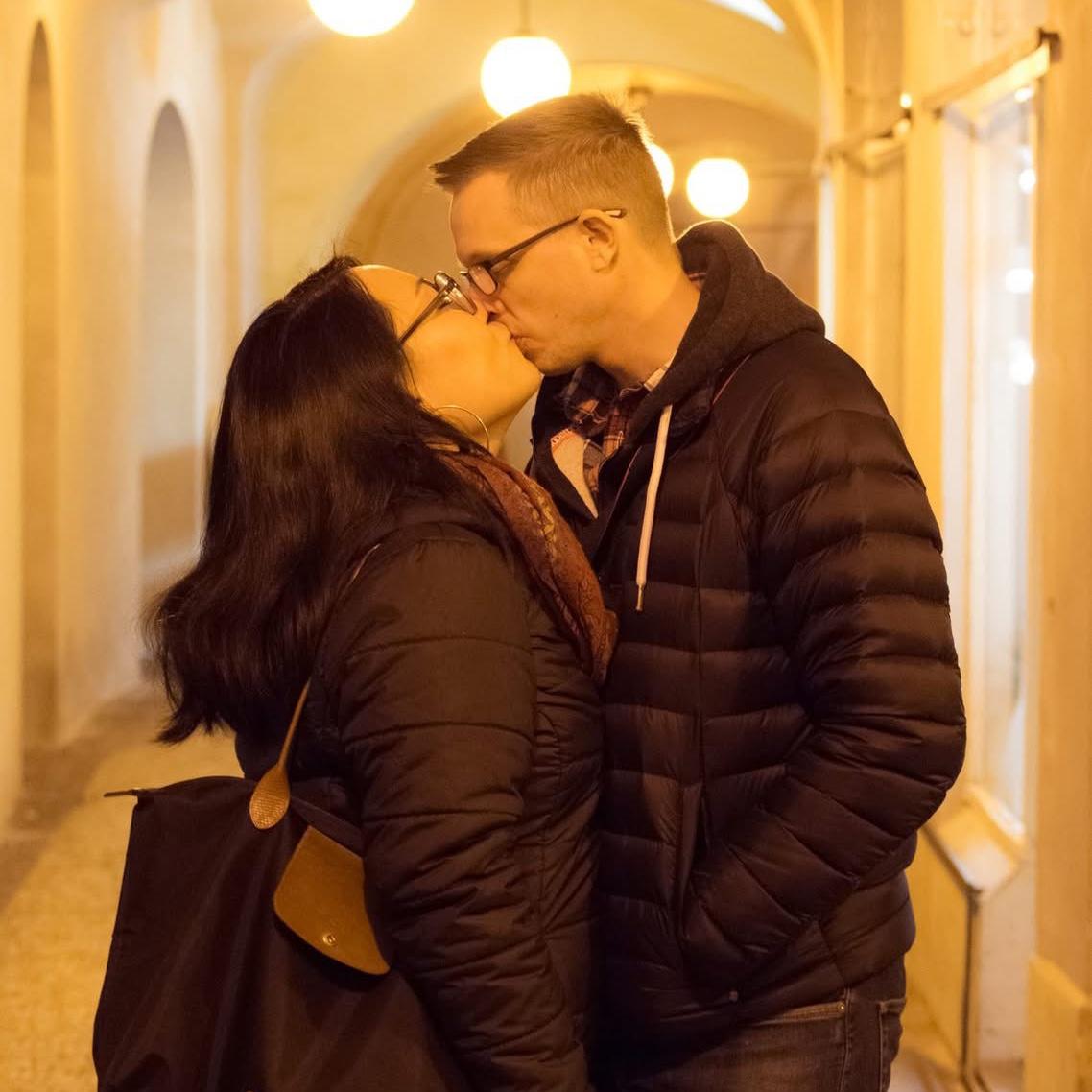Smooches in Prague, Czechia. February 2020
