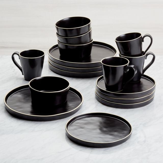 Sloan 16-Piece Black Dinnerware Set