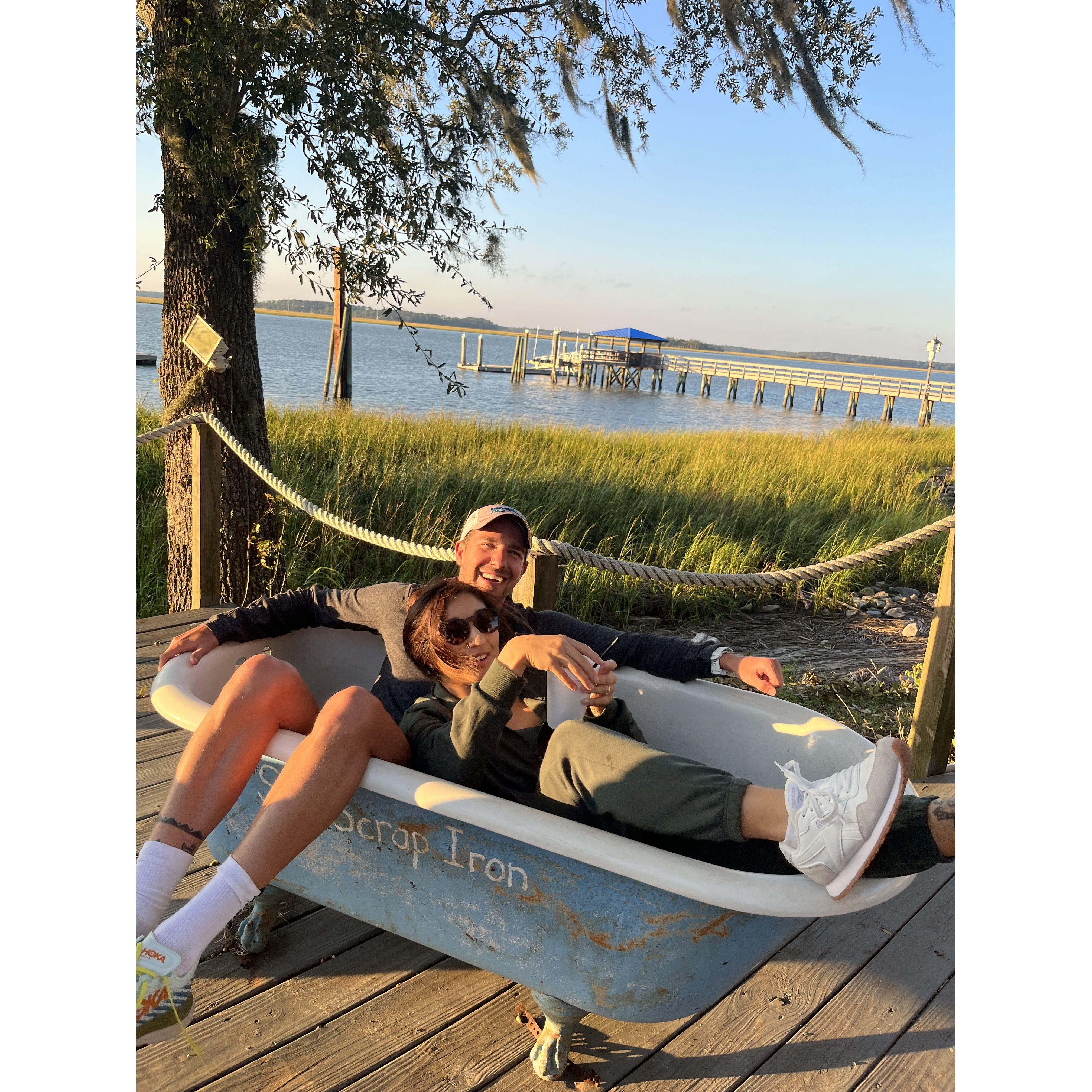 Enjoying our first and last time on Daufuskie Island, courtesy of Sarah and Dillion.