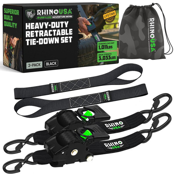 2" x 10' Retractable Ratchet Straps