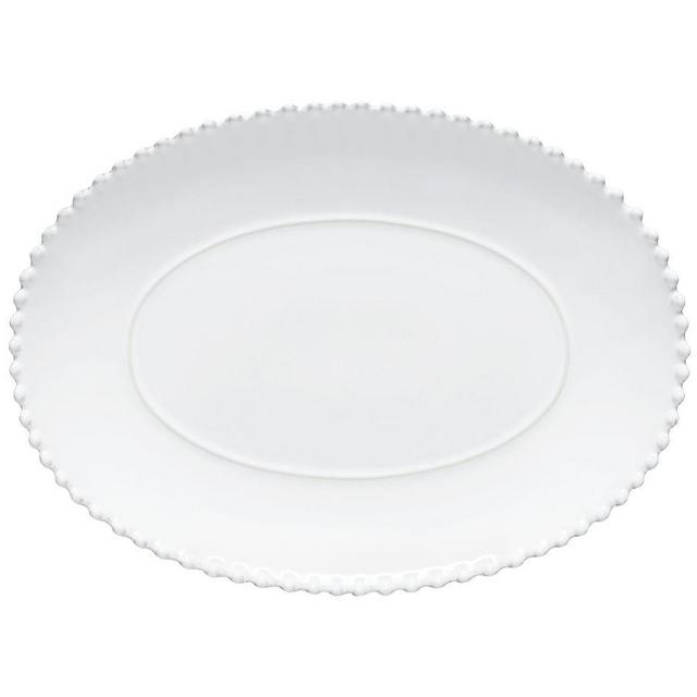 Costa Nova Pearl Stoneware Oval Serving Platter, 14" - White