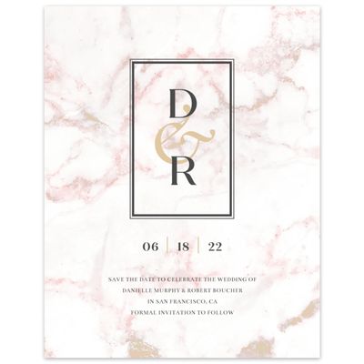 Rose, Pink Wedding Digital Save the Date - Benton Frame