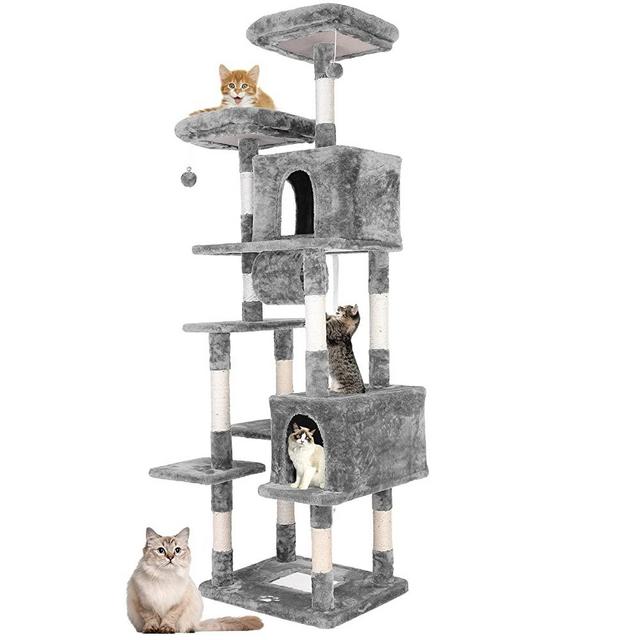AthLike 80 Inches Multi-Level Large Cat Tree, Heavy Duty Cat Tower Condo Furniture Kitten Activity Play House, with Hammock, Anti-toppling Device & Scratching Posts Toys for Kittens & Big Cats