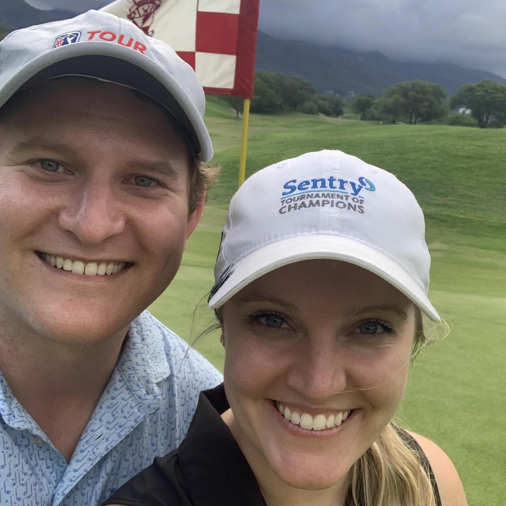 One of the many golf rounds we've played together – this round included Jamie's first birdie!