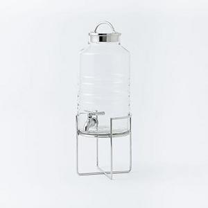 Drink Dispenser + Stand, Glass + Polished Nickel