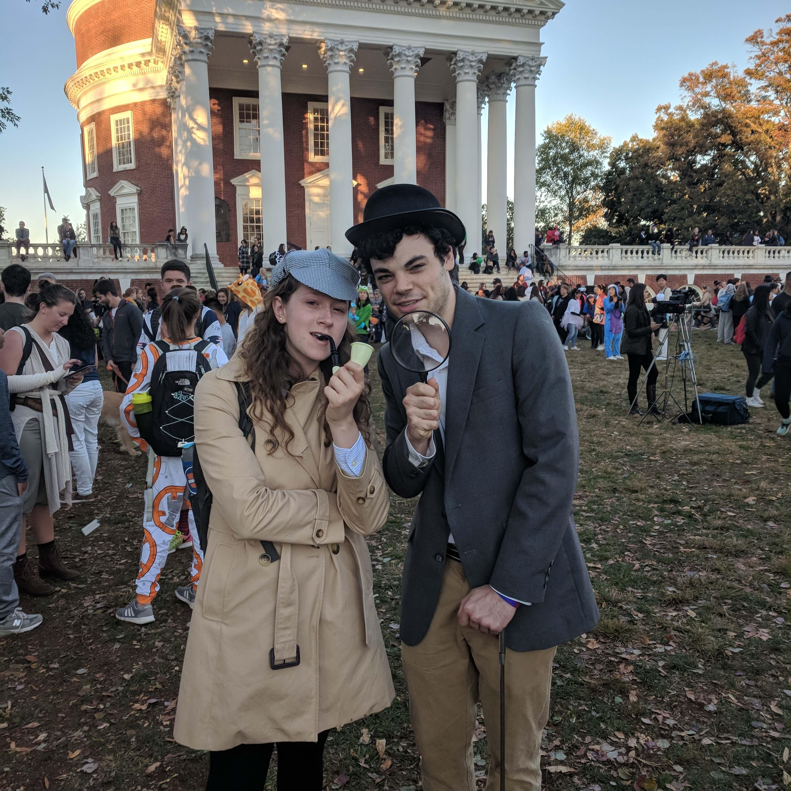 Trick or Treat on the Lawn as Sherlock and Watson