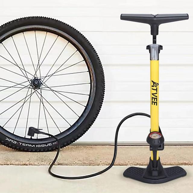 Bike Pump, 25” Height Full Size Bicycle Pump with 160 PSI High Pressure, Bike tire Pump with Presta and Schrader Valve, Bike Air Pump for Bike Tires, Balls and Swimming Ring,Bike Pumps with Psi Gauge…