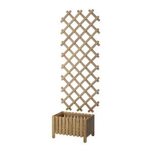 ASKHOLMEN Flower box with trellis, outdoor, gray-brown stained