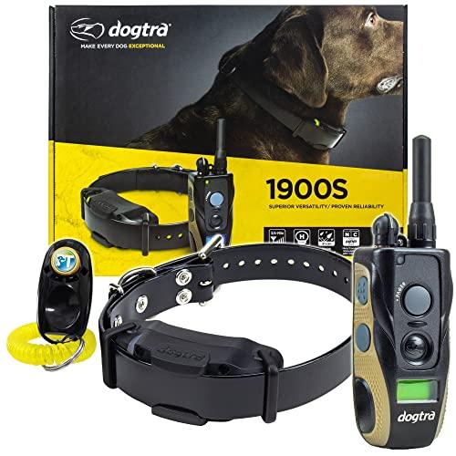 Dogtra 1900S / 1902S Remote Training Collar - 3/4 Mile Range, Waterproof, Rechargeable, Vibration - Includes PetsTEK Dog Training Clicker