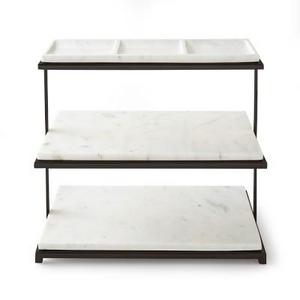 Marble & Bronze 3-Tiered Stand