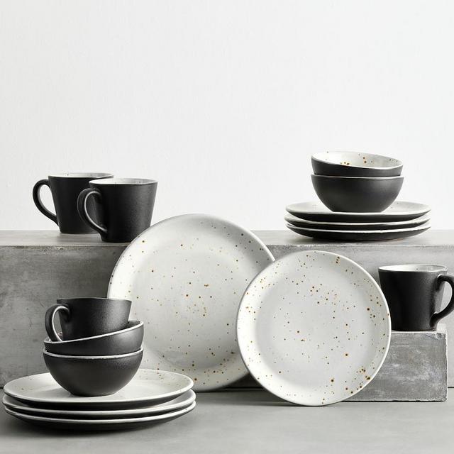 Rustic Speckled Terracotta 16-Piece Dinnerware Set