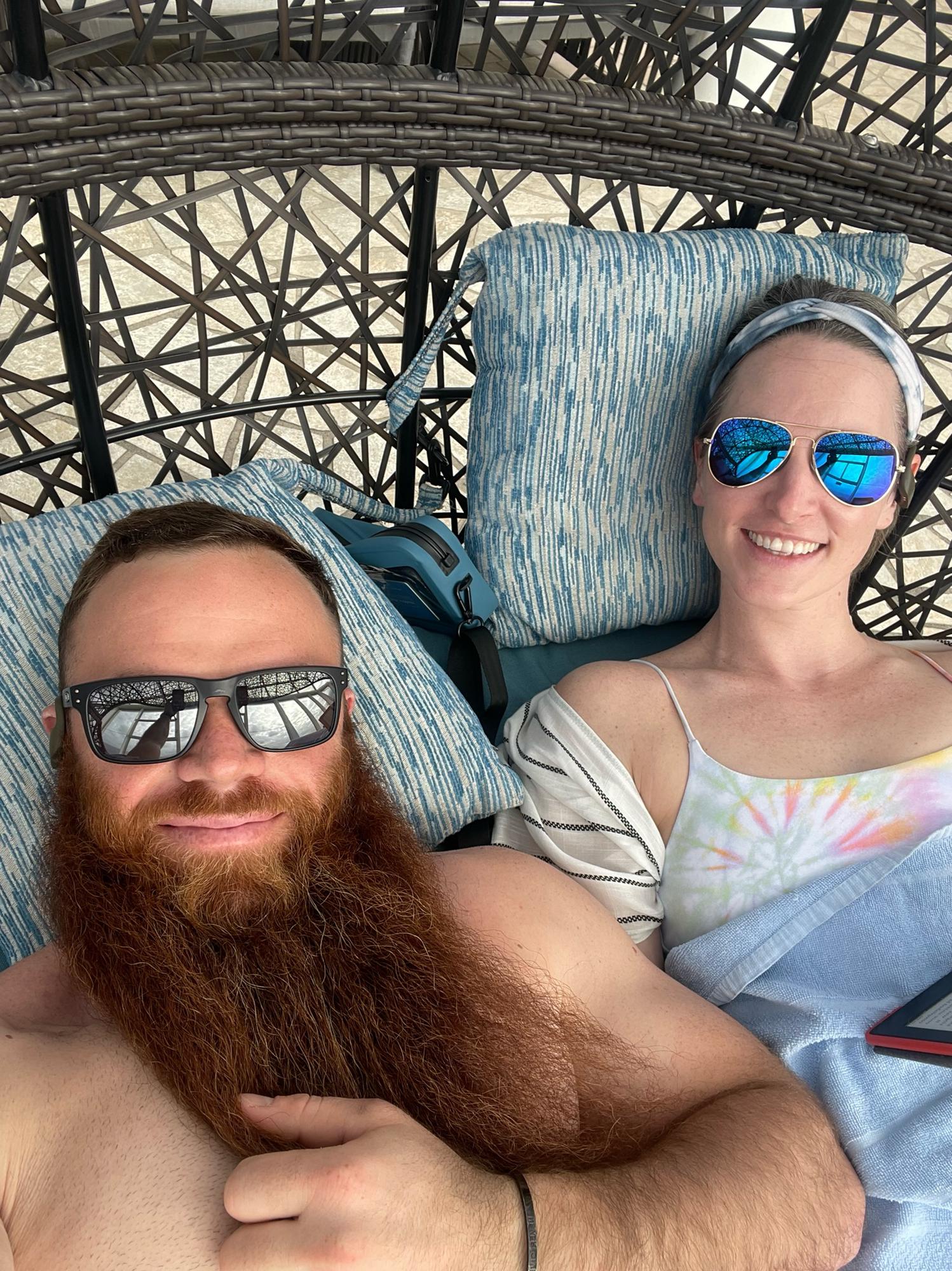 Lounging and reading