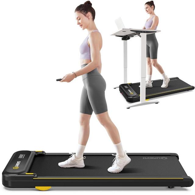 UREVO Under Desk Treadmill, Walking Pad for Home/Office, Portable Walking Treadmill 2.25HP, Walking Jogging Machine with 265 lbs Weight Capacity Remote Control LED Display