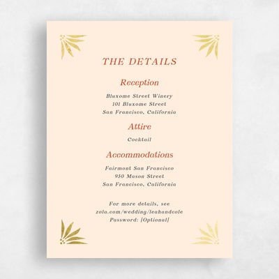 Buttercream, Orange Wedding Enclosure - Onyx Foil