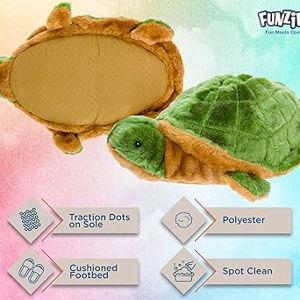 Funziez! Funny Animal Slippers for Women & Men, House Shoes, Turtle, Flamingo, Bunny, Shark, Cozy Furry Slippers