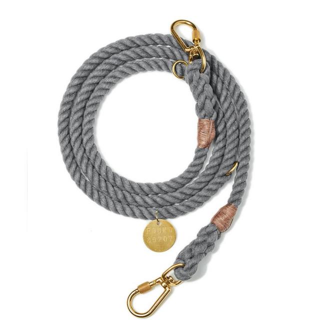 Grey Up-cycled Rope Leash, Adjustable