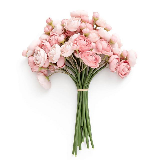 Ling's Moment Ranunculus Artificial Flower, Faux Silk Mini Ranunculus Flowers for DIY Bouquet, Bulk Fake Wedding Filler Flowers for Centerpieces Arrangements Bridal Shower Decorations, Dusty Rose