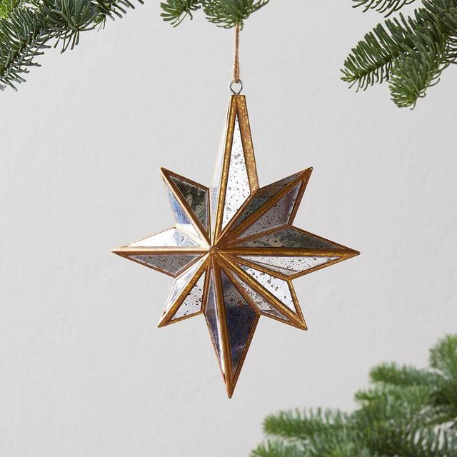 Mirrored Star Ornament, Gold