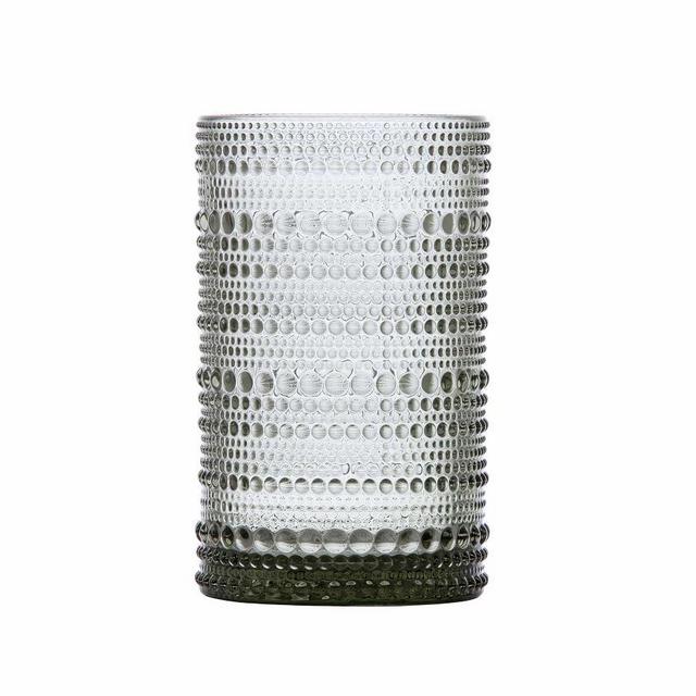 Jupiter Beaded High Ball Glass, Set of 6 - Smoke