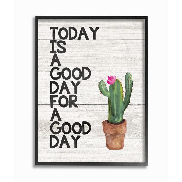 The Stupell Home Decor Collection Today Is A Good Day Cactus Succulent Watercolor Oversized Wall Plaque Art, 12.5 x 0.5 x 18.5