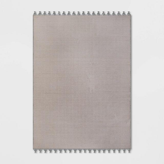 7' x 10' Herringbone Outdoor Rug Ivory/Cashmere Gray - Threshold™ designed with Studio McGee