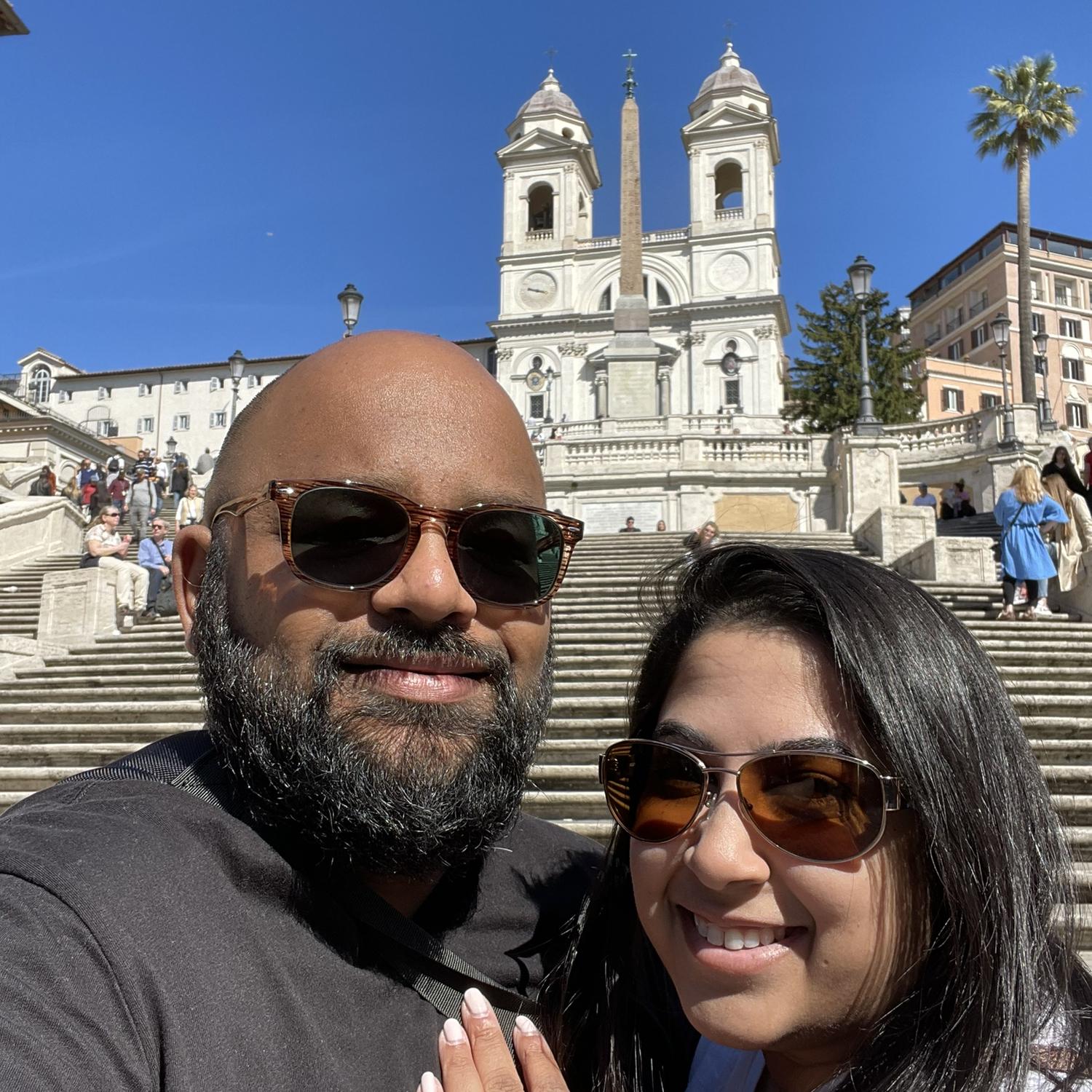 Spanish Steps, Rome. Puja didn't complain once while climbing up the steps.