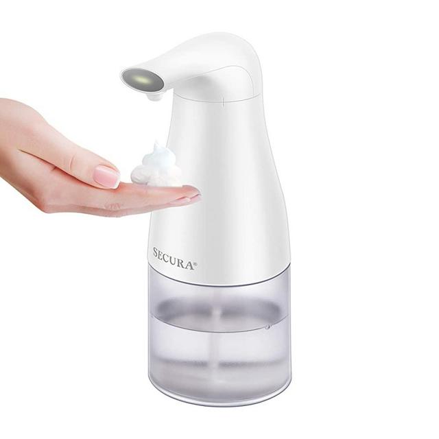 Secura Automatic Foaming Soap Dispenser 14oz/400ml Infrared Motion Sensor Premium Touchless Battery Operated Electric Automatic Foam Soap Dispenser (White)