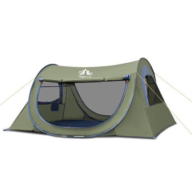 Night Cat Pop-up Camping Tent: 1 2 Person Tent Waterproof Instant Easy Setup Tunnel Tent