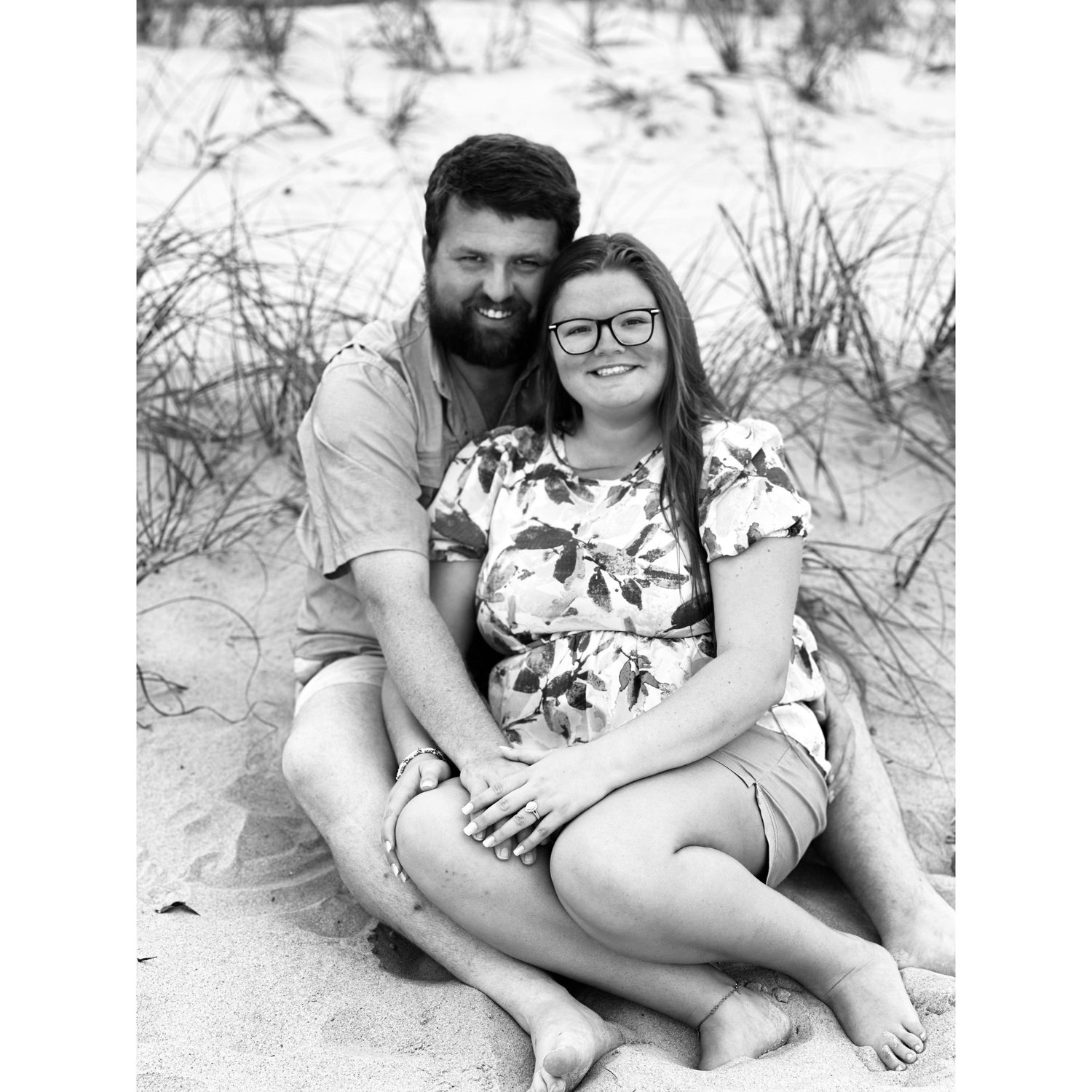 Picture after he proposed on the beach