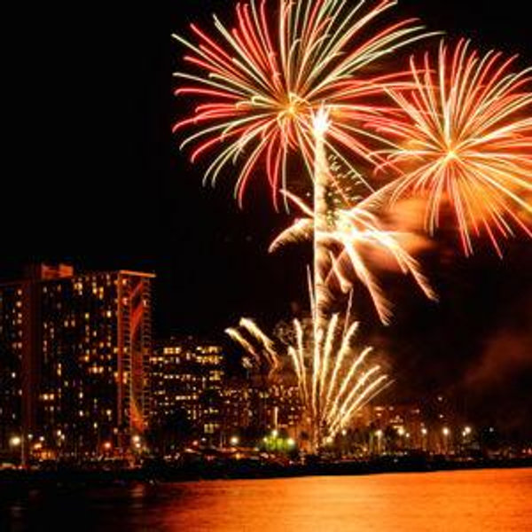 Holokai Catamaran Fireworks Cruise on our Honeymoon