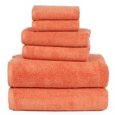 Solid Bath Towels And Washcloths 6pc Brick - Yorkshire Home
