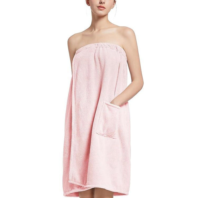 Women'S Soft Wrap Towel Full Length，Bath Robe After Shower Female Plush Long，Spa Bathrobes Lightweight With Pockets
