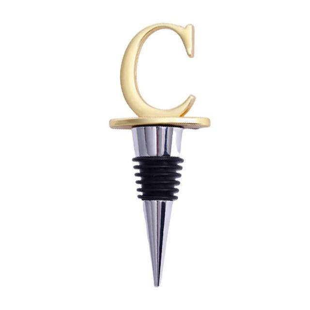 Wine Stopper Aluminum Alloy Wine Bottle Stoppers,Silicone Wine Corks,Reusable，Keep Wine Fresh (C)
