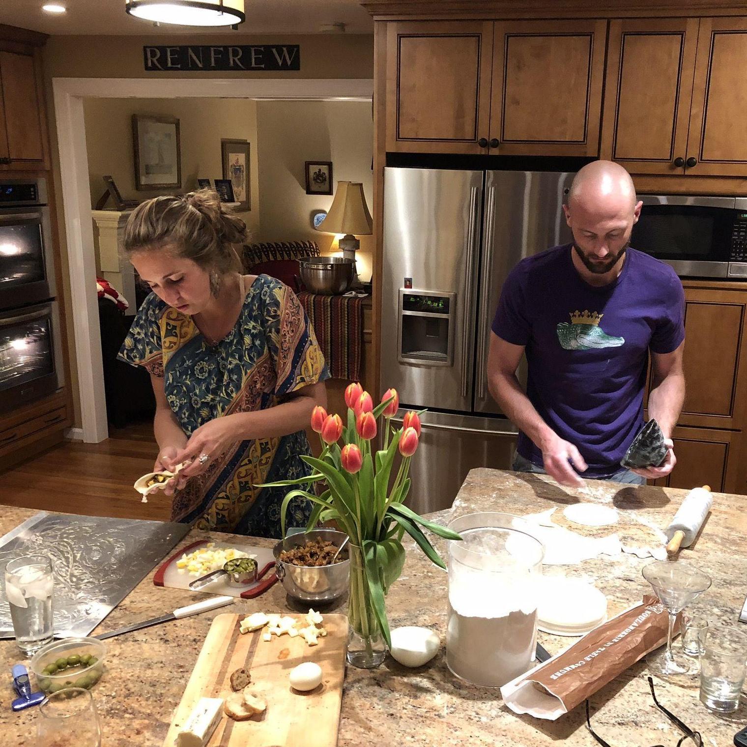 Cooking cooking cooking! Empanadas are a favorite!