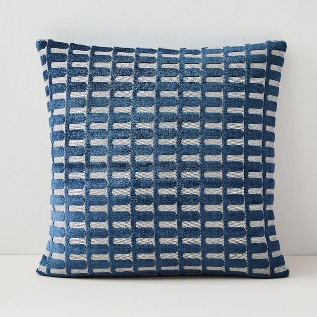 Cut Velvet Archways Pillow Cover, Set of 2, 20"x20", Regal Blue