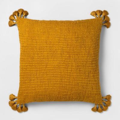 Euro Chunky Woven Tassel Throw Pillow Saffron - Opalhouse™