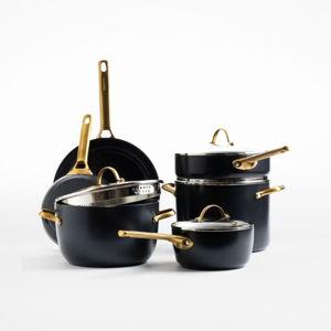GreenPan Reserve Black 10-Piece Non-Stick Ceramic Cookware Set + Reviews | Crate & Barrel