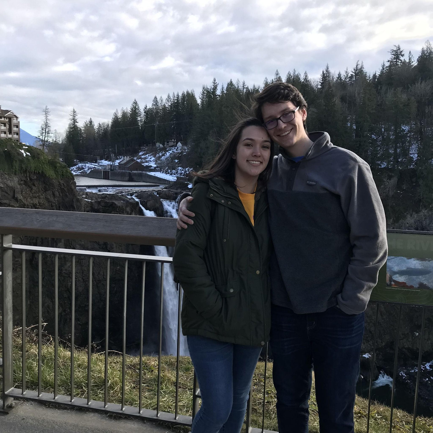 Snoqualmie Falls, Washington, March 2019. The weekend Aidan met Alexandra's parents.