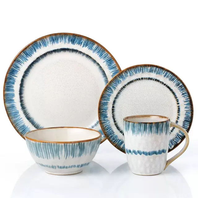 Lorren Home Trends 16-Piece Dinnerware Set in Blue