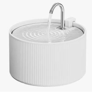 PawsPik Ceramic Serenity Faucet Dog & Cat Water Fountain, White, 9-cup