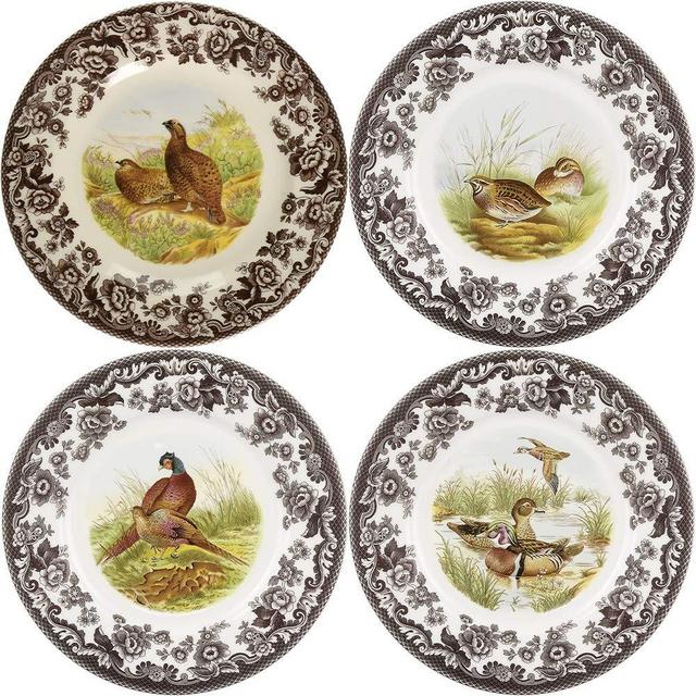 Spode Woodland Canape Plates Assorted Motifs, Set of 4