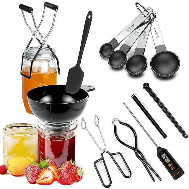 Canning Supplies Canning starter kit for Mason Jars Canning Pot,Include LCD Cook Themometer,Measuring Spoon,Canning Funnel, Jar Lifter, Jar Wrench, Lid Lifter, Canning Tongs, Bubble Remover Tool